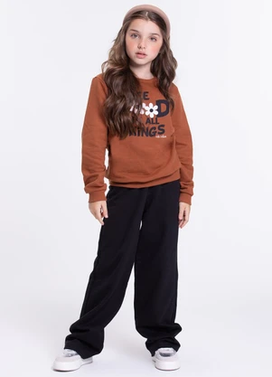 Vida Costeira - Conjunto Infantil Wide Leg See Good Caramelo - VIDA COSTEIRA