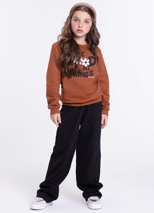 Vida Costeira - Conjunto Infantil Wide Leg See Good Caramelo