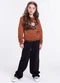 Vida Costeira - Conjunto Infantil Wide Leg See Good Off-White - variação: Caramelo