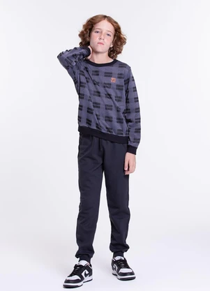 Vida Costeira - Conjunto Infantil Xadrez Mocinho Preto - VIDA COSTEIRA