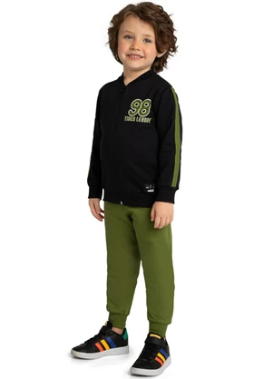 Marlan - Conjunto Infnatil Jaqueta e Calça Tiger Preto - MARLAN