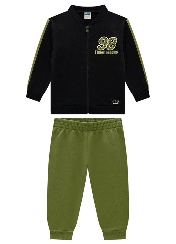 Marlan - Conjunto Infnatil Jaqueta e Calça Tiger Preto 2