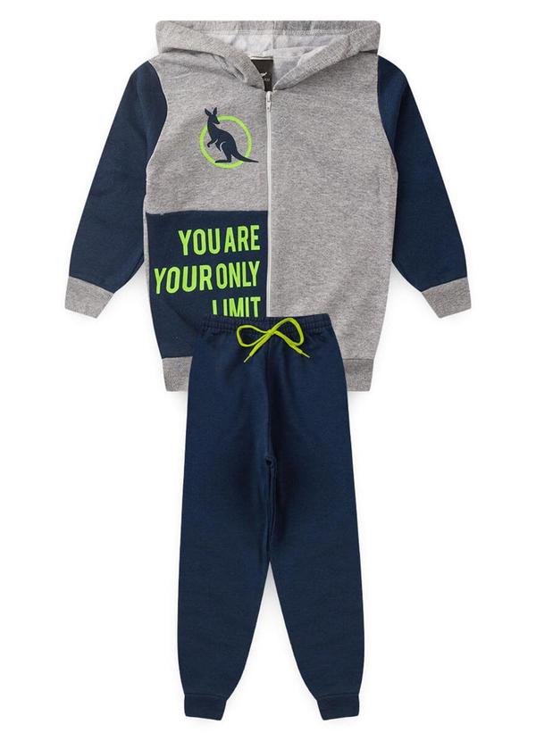 Rosa Azul - Conjunto Inverno Only Limit Kangulu Cinza