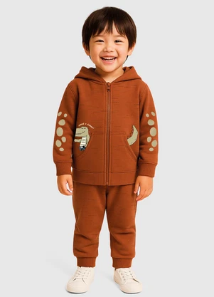 Malwee Kids - Conjunto Jacaré em Moletinho Terracota - MALWEE KIDS
