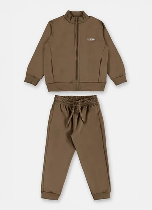 Up Baby - Conjunto Jaqueta Calça Fleece Marrom - UP BABY