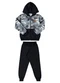 Marlan - Conjunto Jaqueta Camuflada e Calça Moletom Cinza - variação: Preto