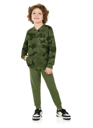 Marlan - Conjunto Jaqueta Camuflado Dino e Calça Verde - MARLAN