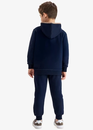 Rovi Kids - Conjunto Jaqueta Capuz e Calça Moletom Azul - ROVI KIDS