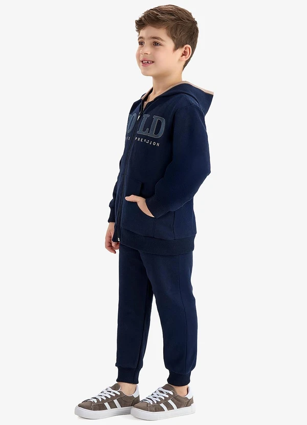 Rovi Kids - Conjunto Jaqueta Capuz e Calça Moletom Azul 3
