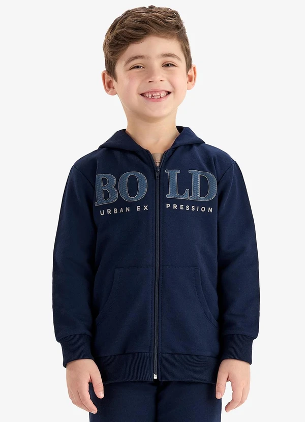 Rovi Kids - Conjunto Jaqueta Capuz e Calça Moletom Azul 4