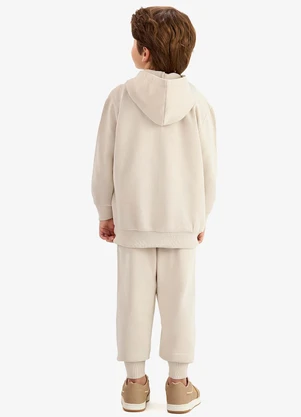 Rovi Kids - Conjunto Jaqueta Capuz e Calça Moletom Bege - ROVI KIDS