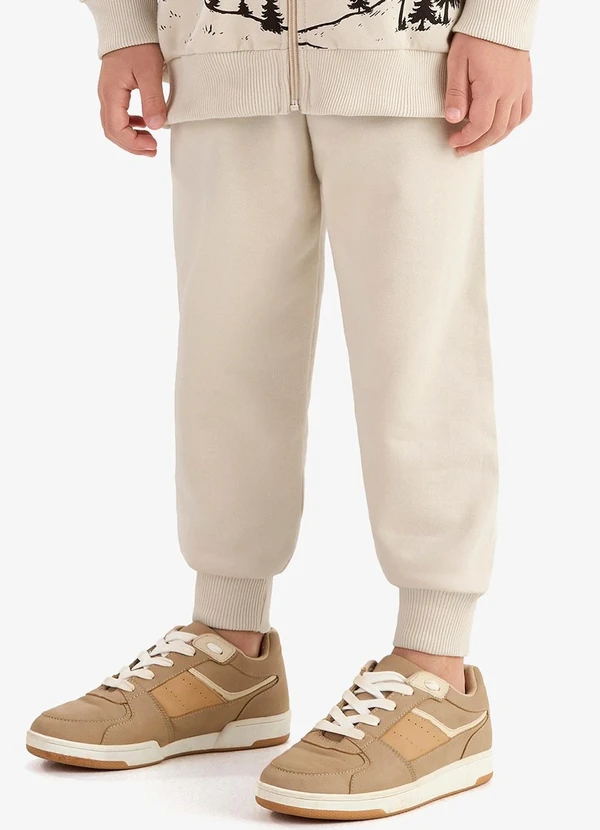 Rovi Kids - Conjunto Jaqueta Capuz e Calça Moletom Bege 5
