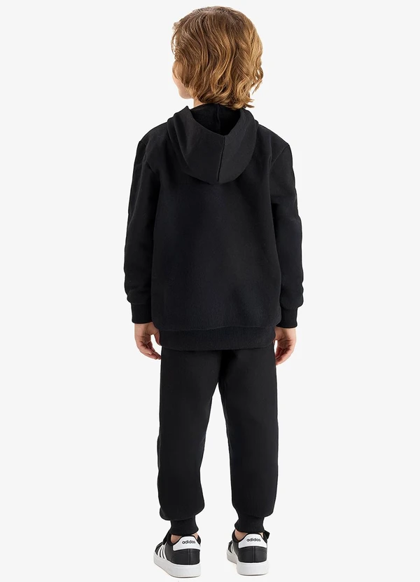 Rovi Kids - Conjunto Jaqueta Capuz e Calça Moletom Preto 2