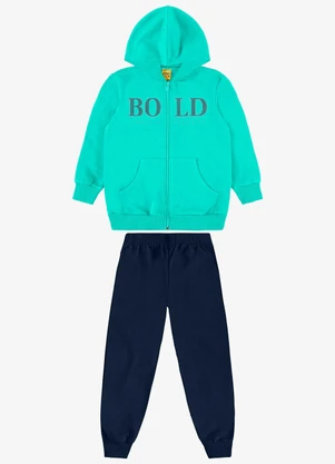 Rovi Kids - Conjunto Jaqueta Capuz e Calça Moletom Verde - ROVI KIDS