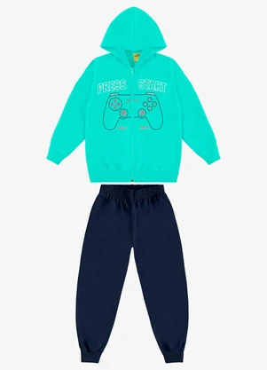 Rovi Kids - Conjunto Jaqueta Capuz e Calça Moletom Verde - ROVI KIDS