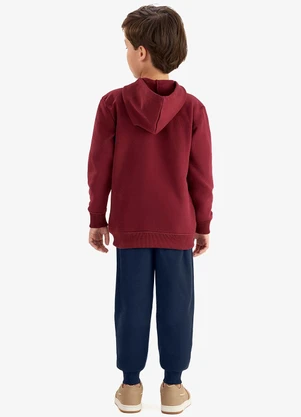 Rovi Kids - Conjunto Jaqueta Capuz e Calça Moletom Vermelho - ROVI KIDS