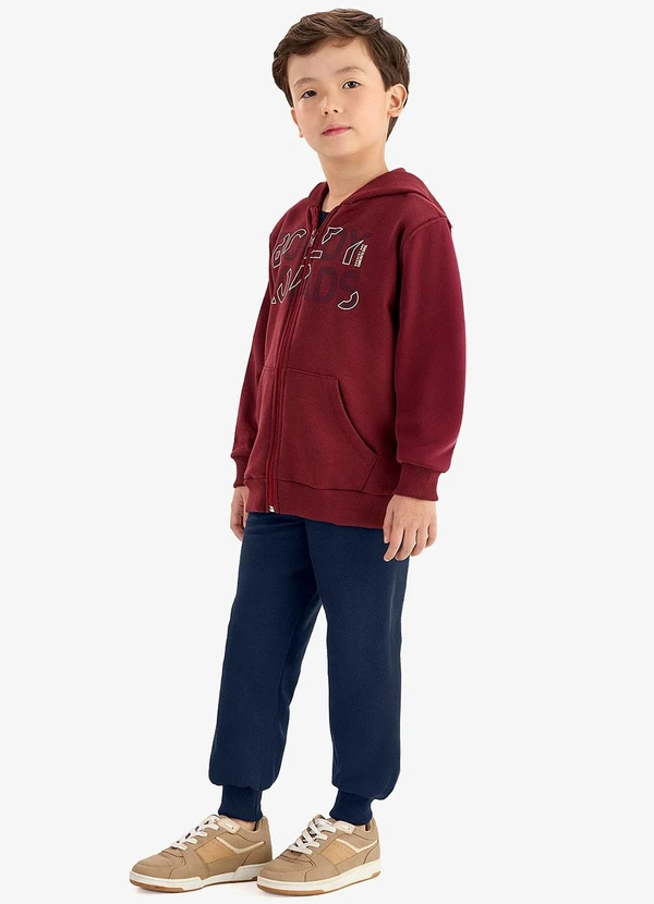 Rovi Kids - Conjunto Jaqueta Capuz e Calça Moletom Vermelho 3