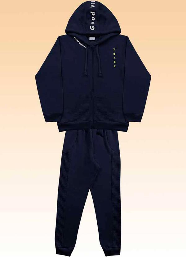 Fakini Kids - Conjunto Jaqueta com Capuz e Calça Azul