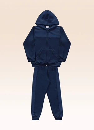 Fakini Kids - Conjunto Jaqueta com Capuz e Calça Azul - FAKINI KIDS