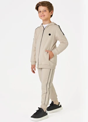 Trick Nick - Conjunto Jaqueta com Capuz e Calça Bege - TRICK NICK