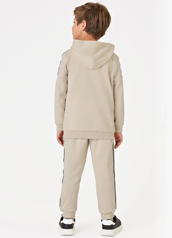Trick Nick - Conjunto Jaqueta com Capuz e Calça Bege 2