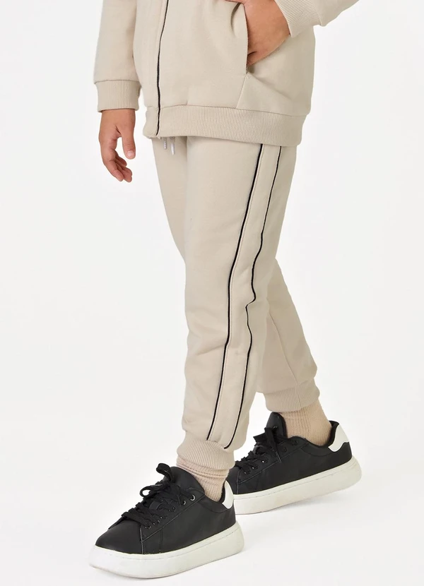 Trick Nick - Conjunto Jaqueta com Capuz e Calça Bege 4