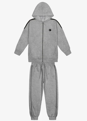 Trick Nick - Conjunto Jaqueta com Capuz e Calça Cinza - TRICK NICK