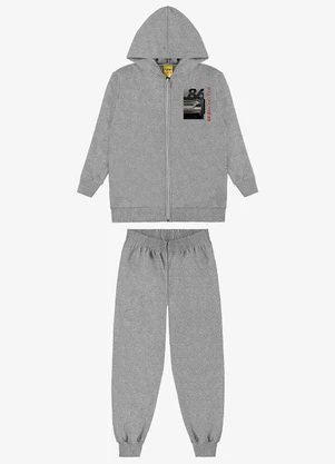Rovi Kids - Conjunto Jaqueta com Capuz e Calça Cinza - ROVI KIDS