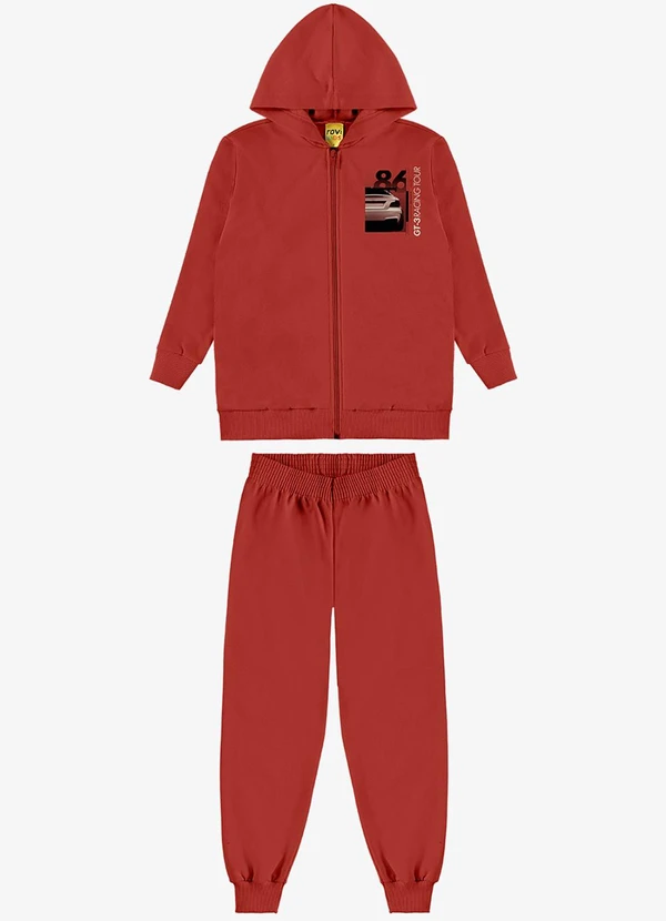 Rovi Kids - Conjunto Jaqueta com Capuz e Calça Laranja 2