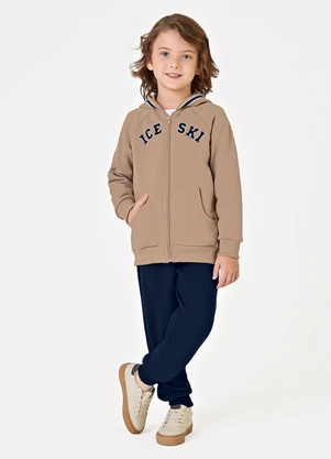 Trick Nick - Conjunto Jaqueta com Capuz e Calça Marrom - TRICK NICK