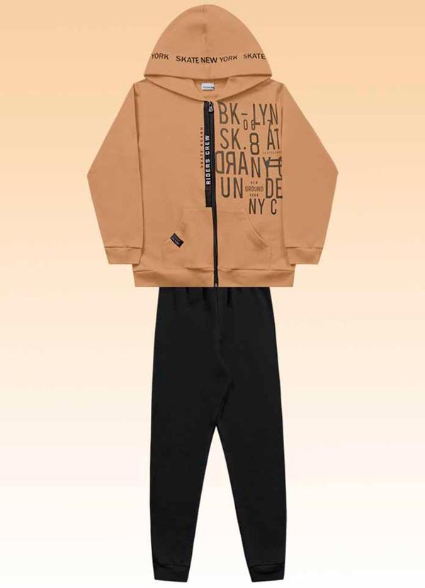 Fakini Kids - Conjunto Jaqueta com Capuz e Calça Preto 2