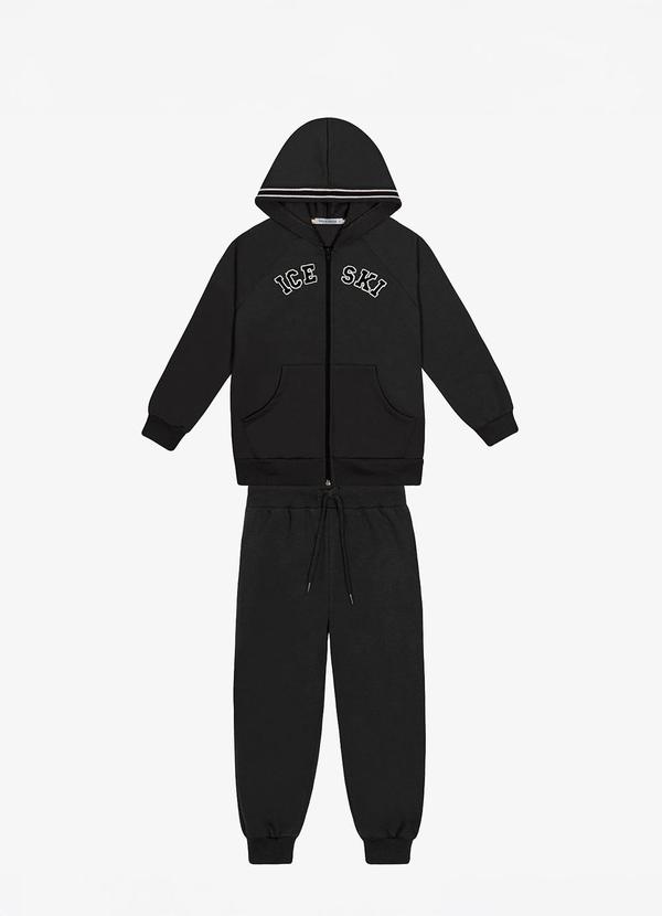 Trick Nick - Conjunto Jaqueta com Capuz e Calça Preto