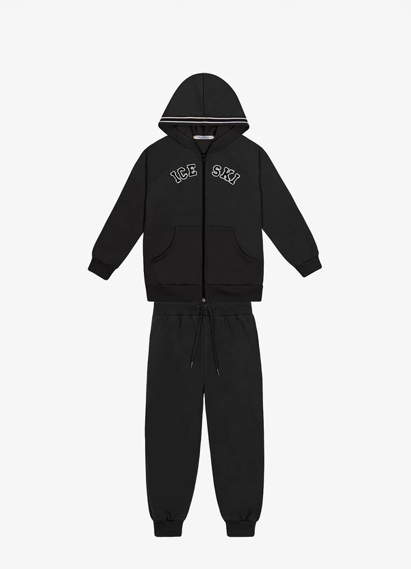 Trick Nick - Conjunto Jaqueta com Capuz e Calça Preto
