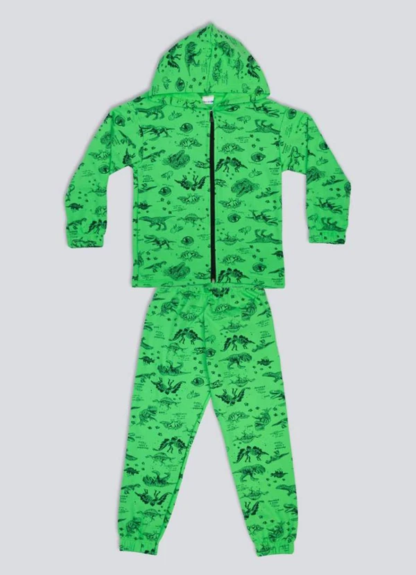 Fakini Kids - Conjunto Jaqueta com Capuz e Calca Verde 1