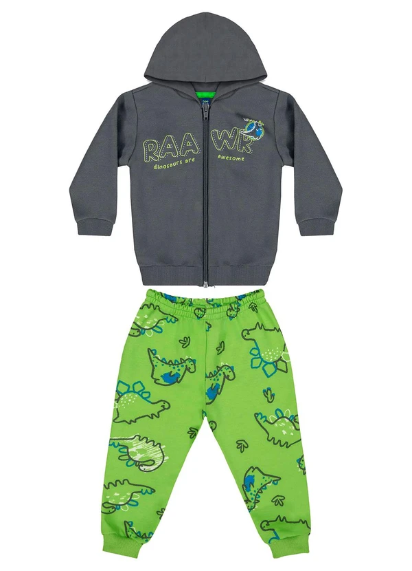 Bee Loop - Conjunto Jaqueta e Calça Bebê Cinza 3