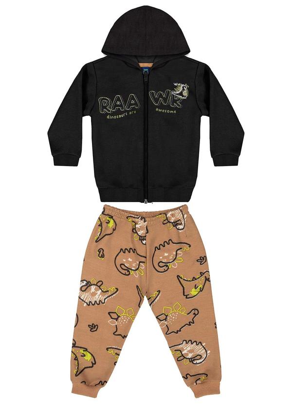 Bee Loop - Conjunto Jaqueta e Calça Bebê Preto 1