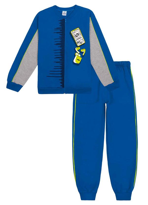 Abrange - Conjunto Jaqueta e Calça Color Block Azul