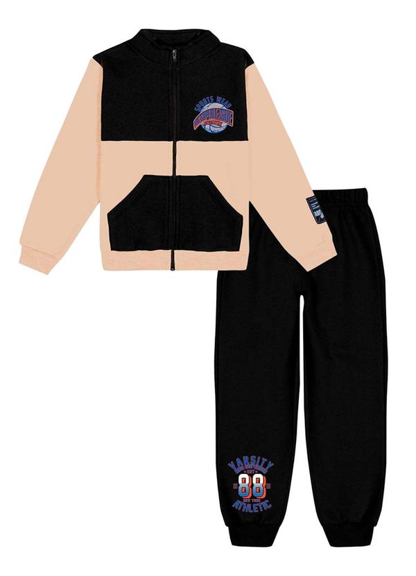 Abrange - Conjunto Jaqueta e Calça Color Block Bege 1