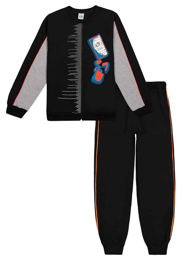 Abrange - Conjunto Jaqueta e Calça Color Block Preto 1