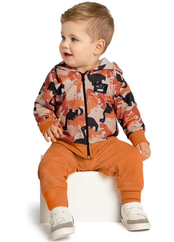 Marlan - Conjunto Jaqueta e Calça Dino Camuflado Marrom