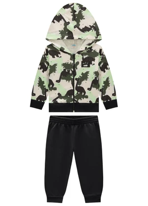 Marlan - Conjunto Jaqueta e Calça Dino Camuflado Preto - MARLAN