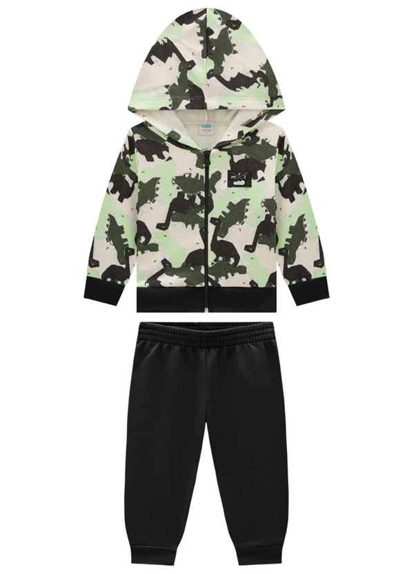 Marlan - Conjunto Jaqueta e Calça Dino Camuflado Preto