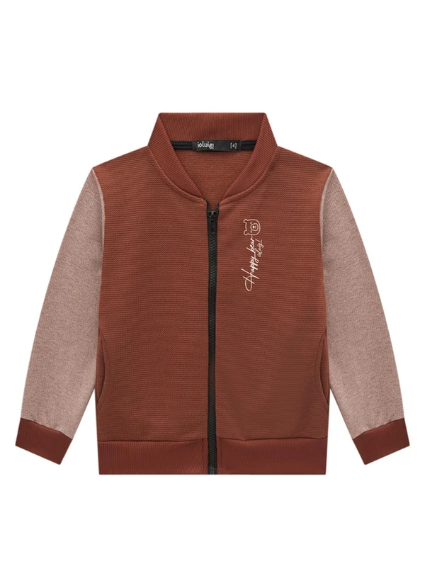 Ioluig - Conjunto Jaqueta e Calça em Malha Jeans Marrom 2