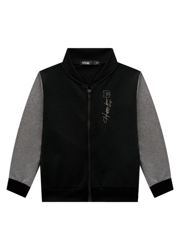 Ioluig - Conjunto Jaqueta e Calça em Malha Jeans Preto 3