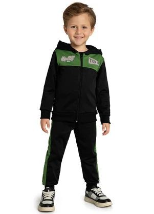 Marlan - Conjunto Jaqueta e Calça em Malha Sport Preto - MARLAN