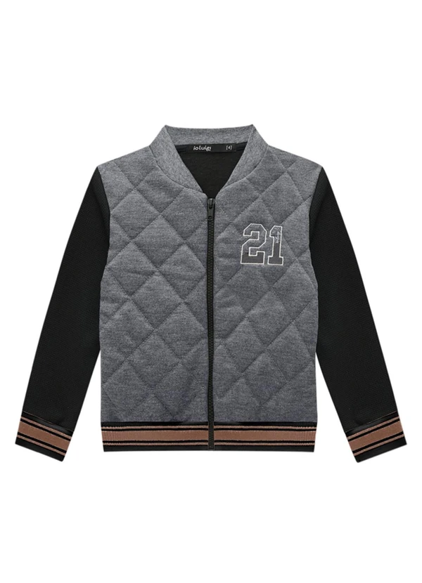 Ioluig - Conjunto Jaqueta e Calça em Malha Tricot Cinza 3
