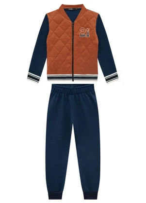 Ioluig - Conjunto Jaqueta e Calça em Malha Tricot Marrom - IOLUIG