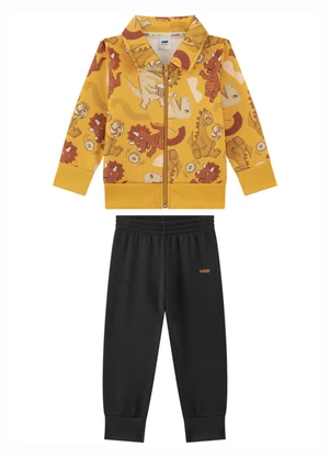 Marlan - Conjunto Jaqueta e Calça em Moletom Amarelo - MARLAN