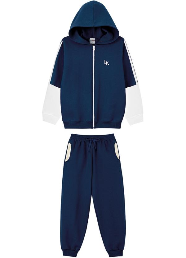 Lik Kids - Conjunto Jaqueta e Calça em Moletom Azul