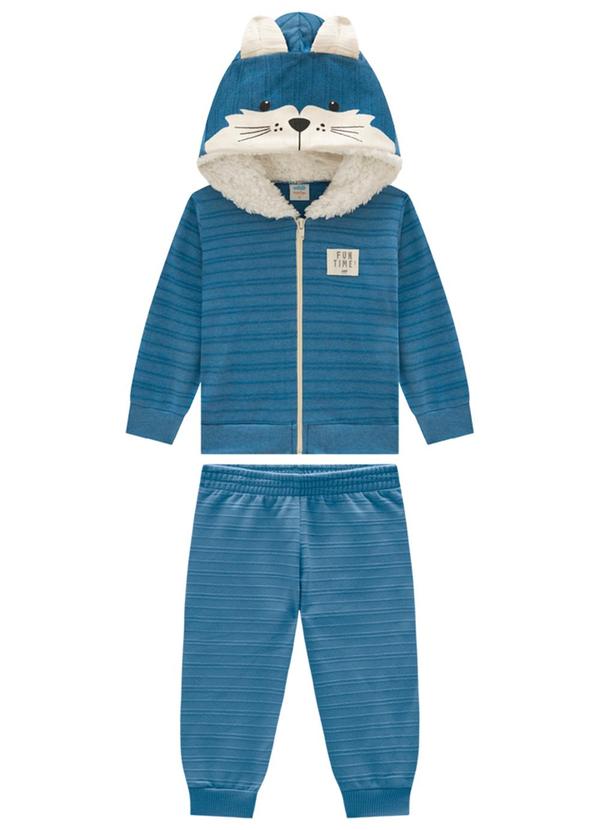 Marlan - Conjunto Jaqueta e Calça em Moletom Azul 1